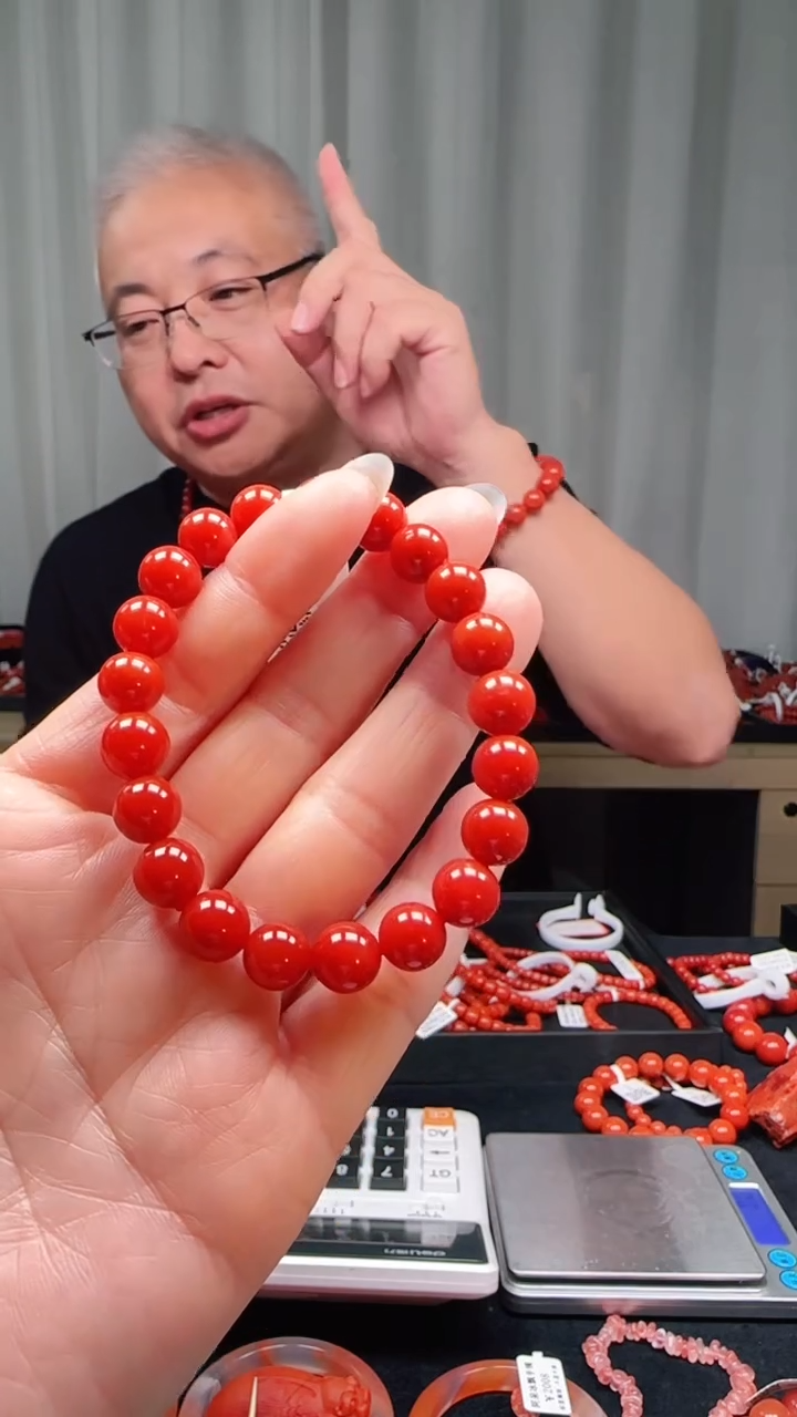 未镶嵌多样性发一件南红玛瑙【高货】锦红9mm保山圆珠单圈 