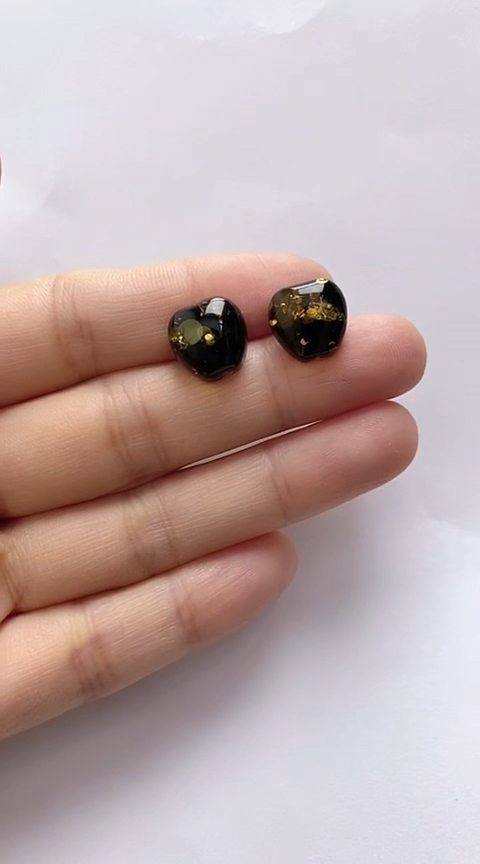 【闪购商品】琥珀裸石银S925镶嵌琥珀耳钉