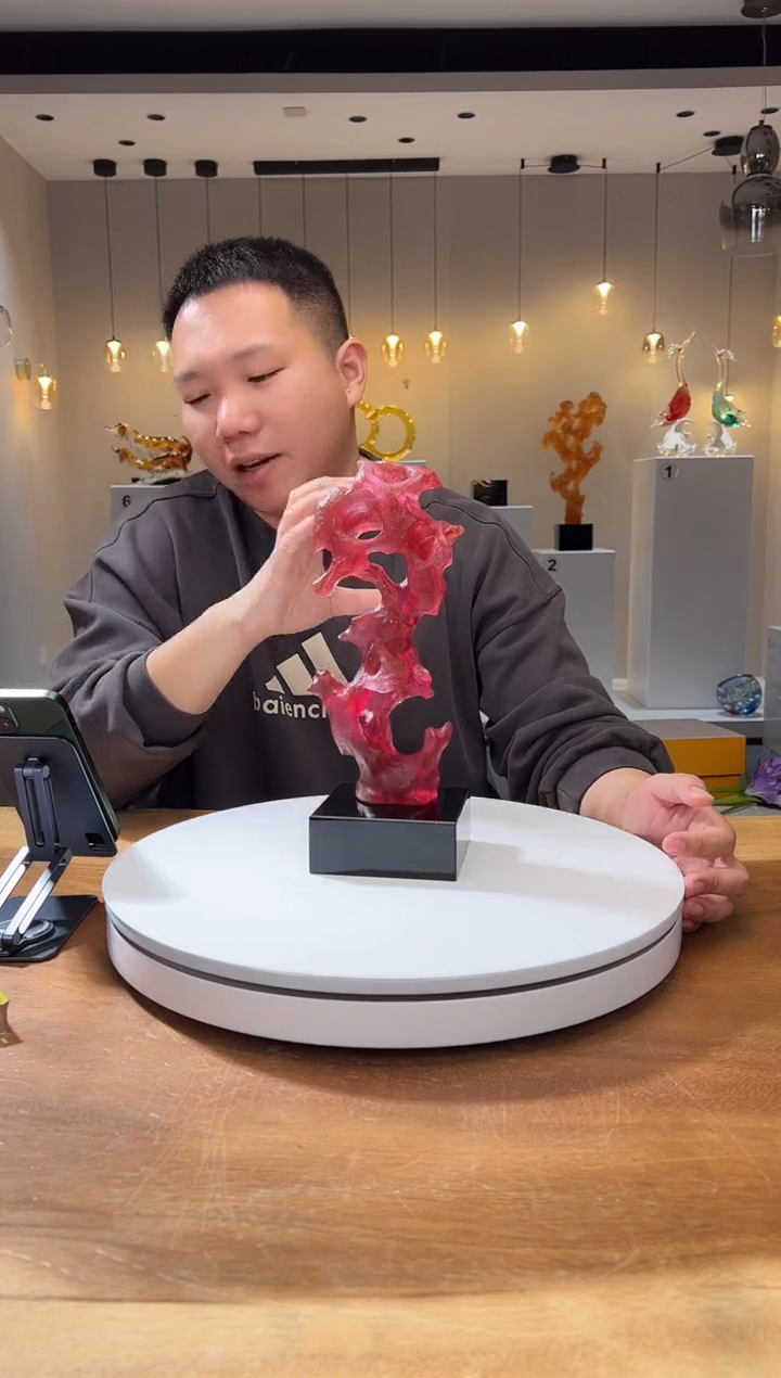 【闪购商品】茶宠小号金红太湖石+100*100黑底座