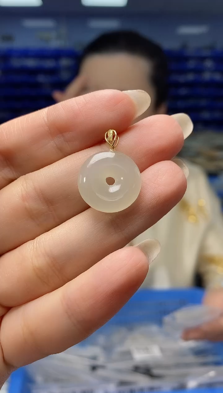 【闪购商品】和田玉G0844118K金镶嵌G08441