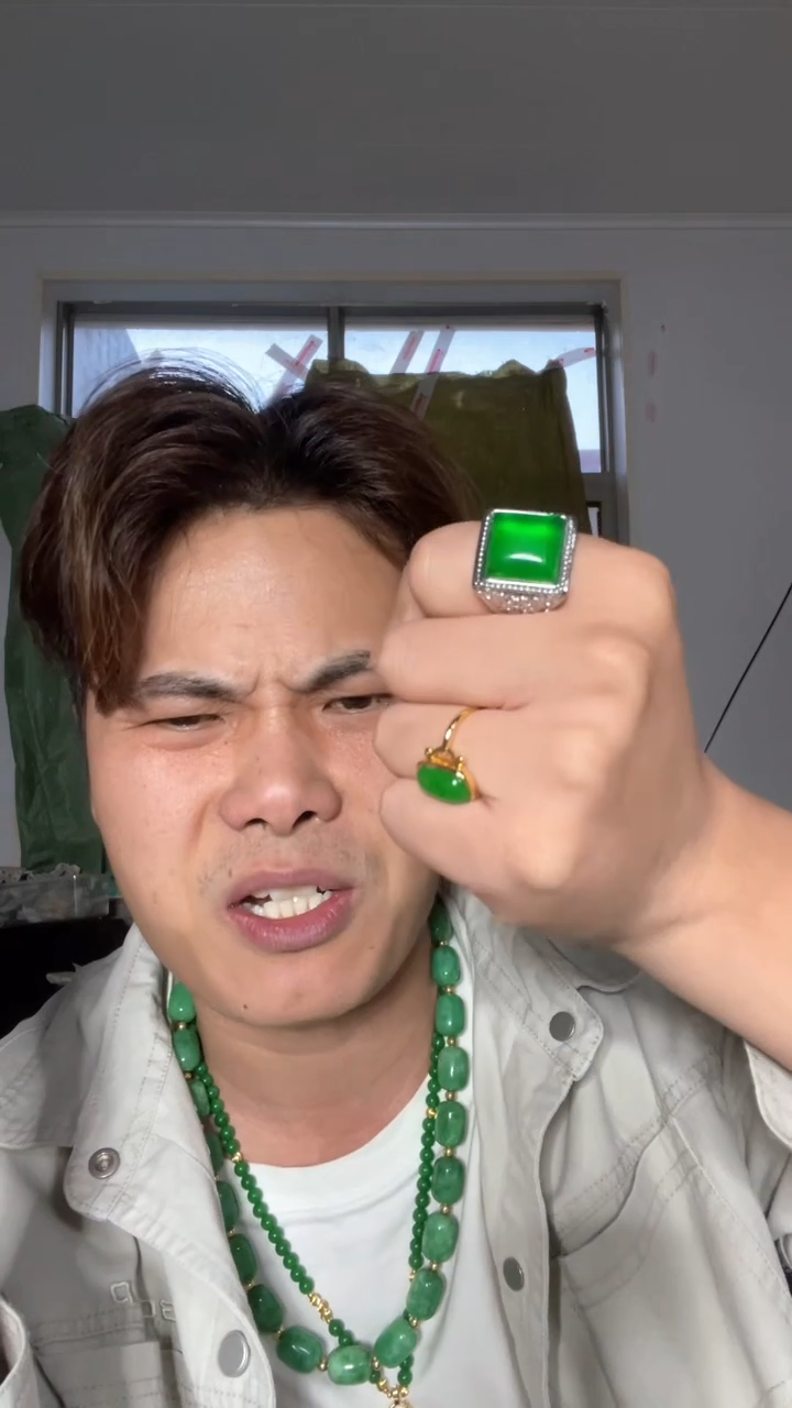 翡翠戒指未镶嵌【伍氏甄选】缅料大方戒