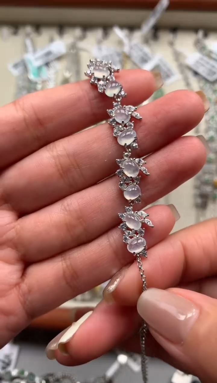 银S925镶嵌戒指翡翠手链