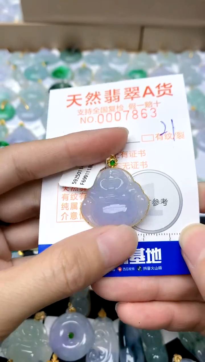 【闪购商品】翡翠颈饰18K金镶嵌21天然A货翡翠