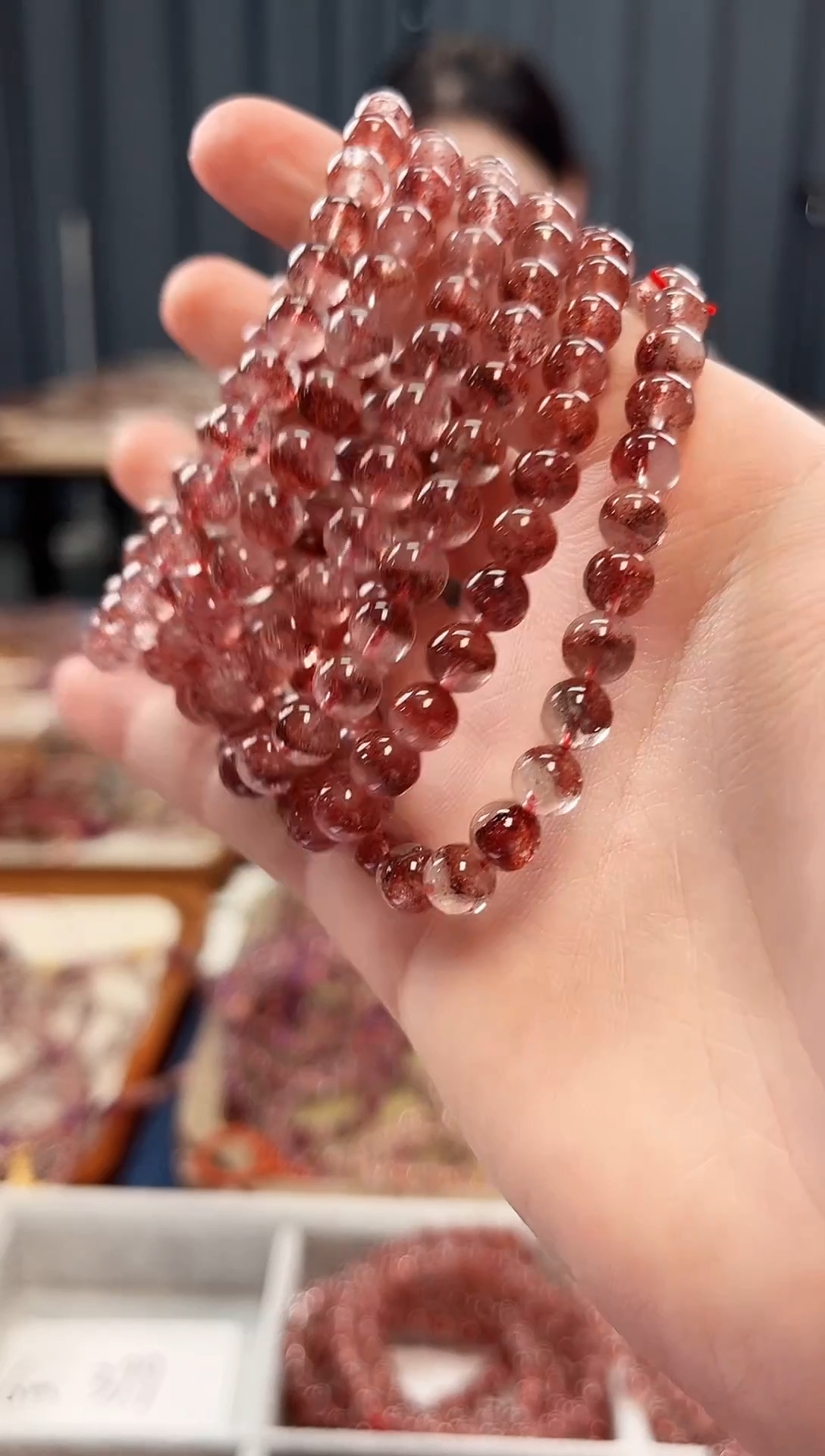 未镶嵌手串水晶金草莓超七单圈手串6mm【多样性发一】