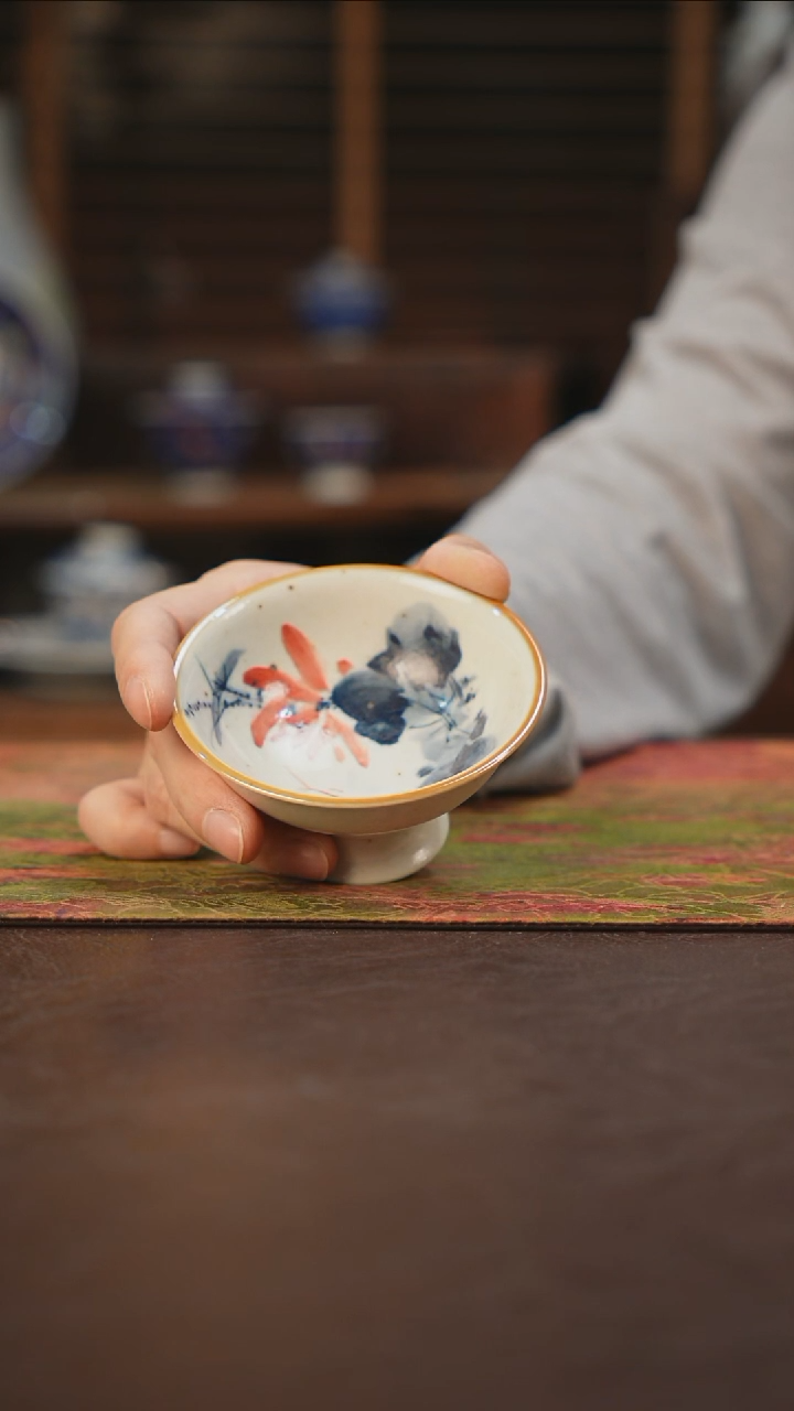 杯景德镇陶瓷杯碗柴烧多人