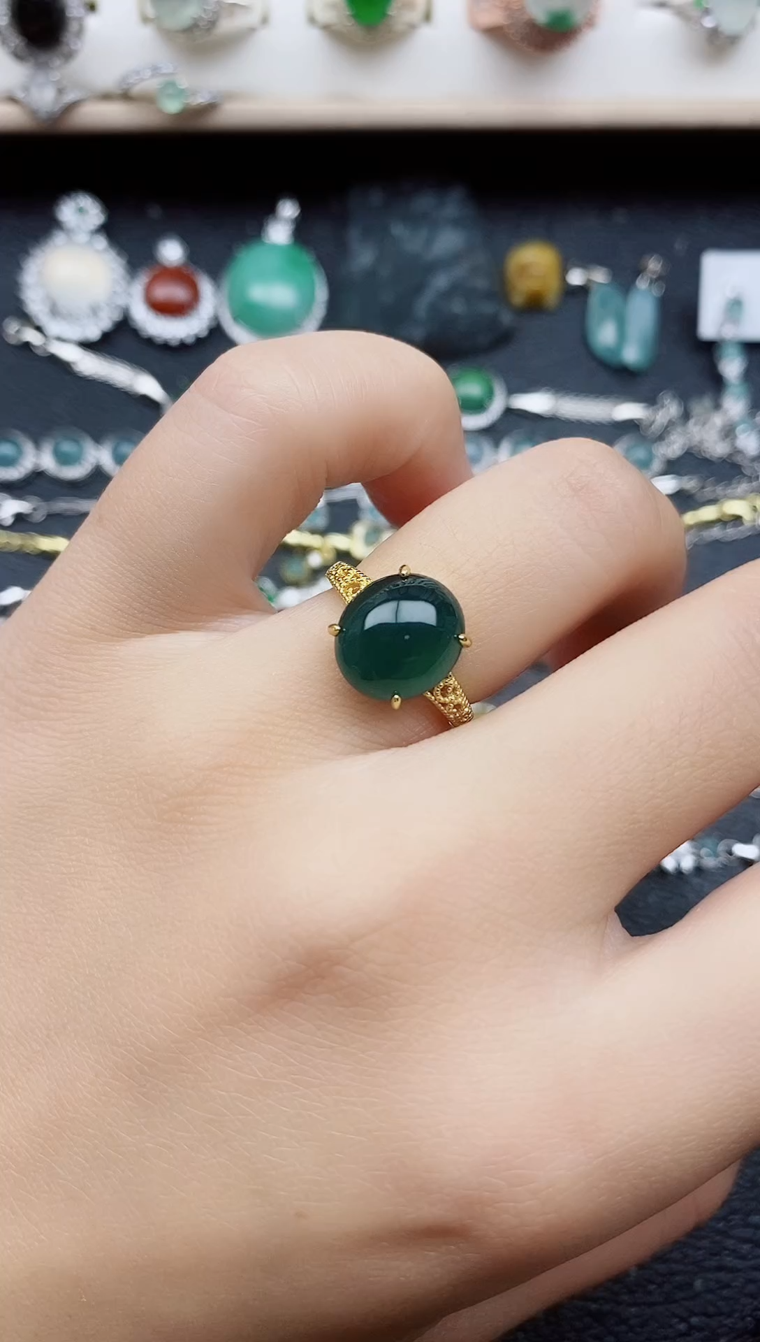 【闪购商品】翡翠戒指银S925镶嵌1111