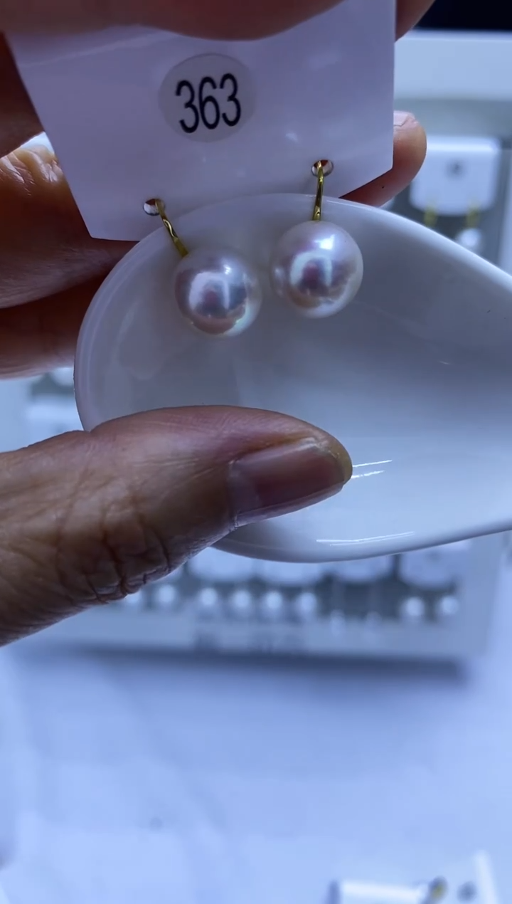 18K金镶嵌耳饰淡水珍珠363