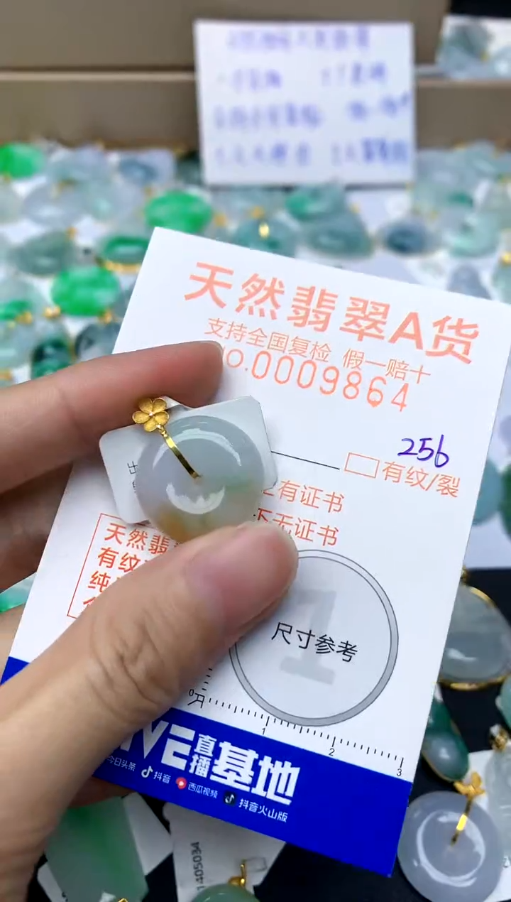 【闪购商品】翡翠颈饰18K金镶嵌256天然A货翡翠