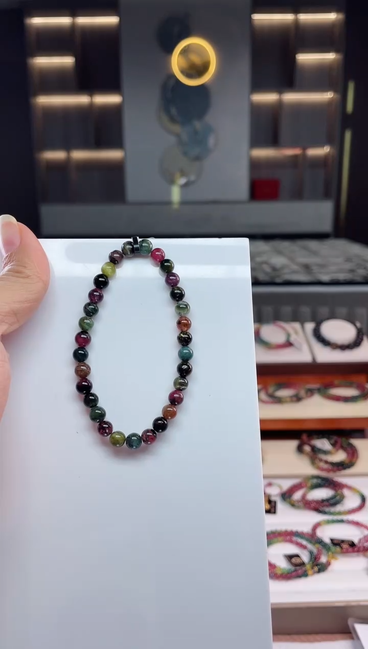 未镶嵌老矿碧玺单圈手串6mm+碧玺（多样性发一条）Q
