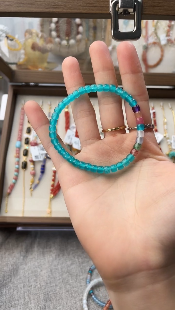 未镶嵌手串水晶L****1玉化天河石直切