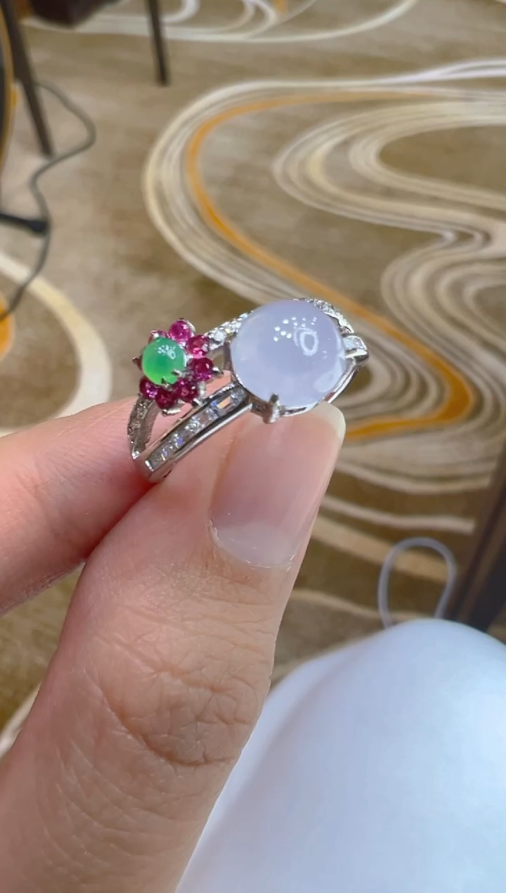 银S925镶嵌戒指翡翠多样性团购发一件