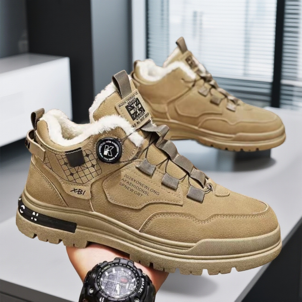 冬季加绒保暖时尚旋转纽扣百搭休闲鞋MXB17