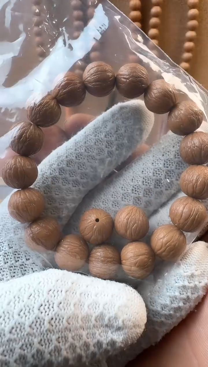 文玩核桃手串胖子猴头【三维同尺凤羽手串13+】1