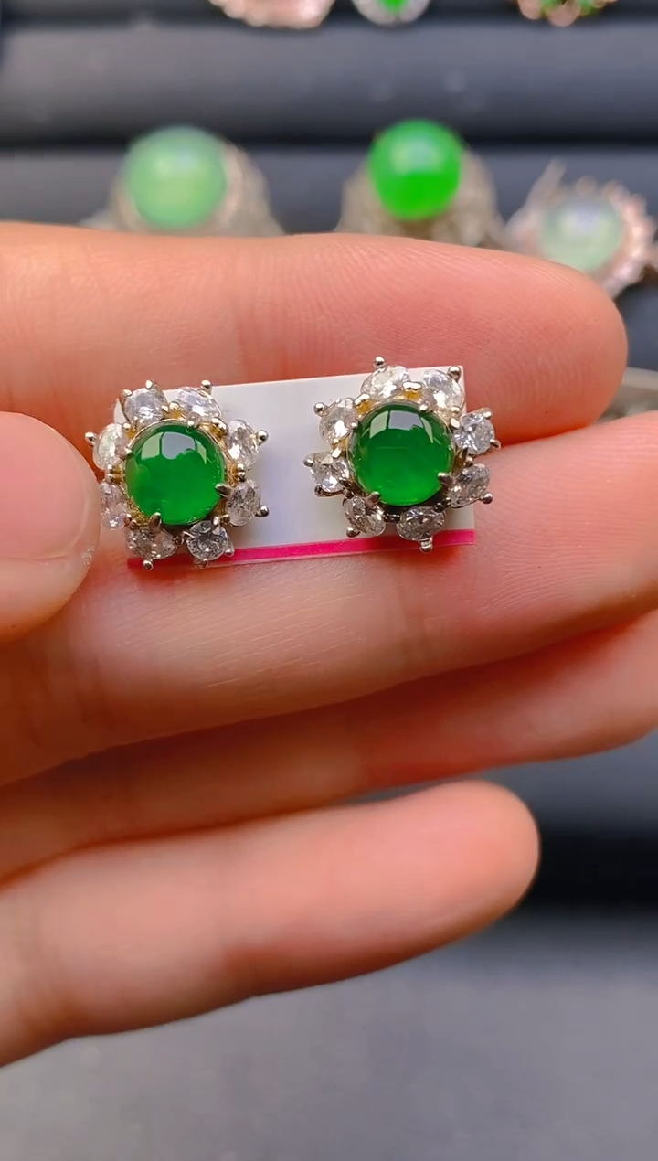 【闪购商品】翡翠戒指银S925镶嵌天然A货翡翠1