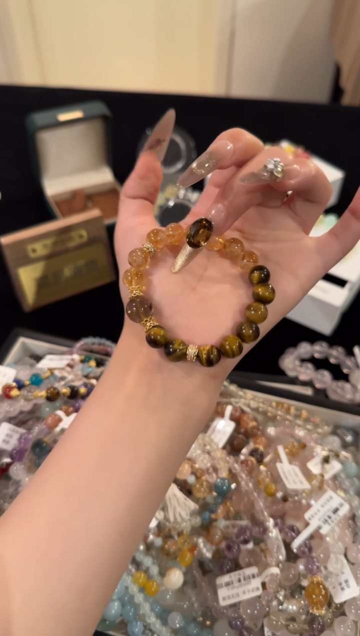 水晶手链合金黄塔晶多宝x1938