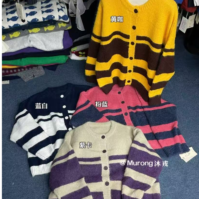 MR#36038#宽条纹针织外套 FL