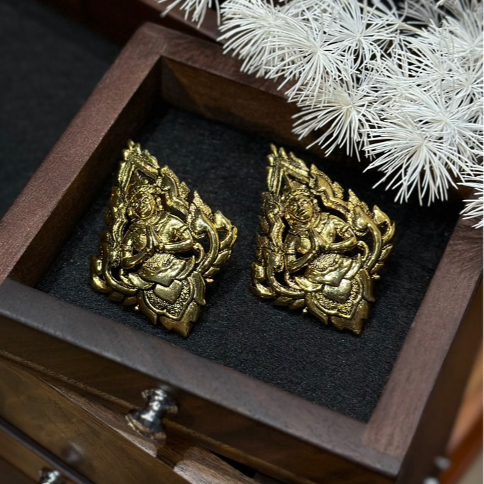 合金耳饰 vintage中古首饰Top*lin Wei*nberg异域风情耳夹