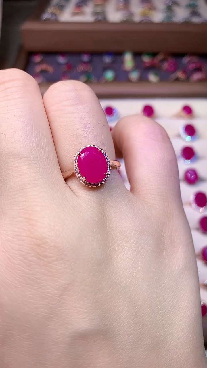 【闪购商品】红宝石戒指银S925镶嵌000