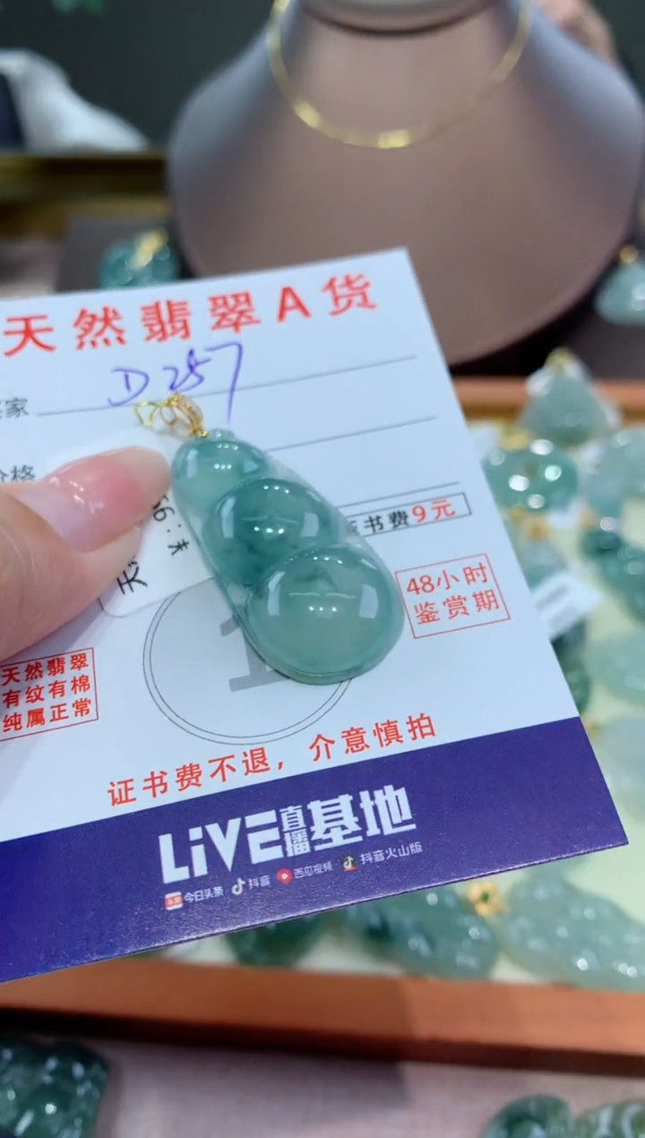 【闪购商品】翡翠颈饰18K金镶嵌天然缅甸a货翡翠