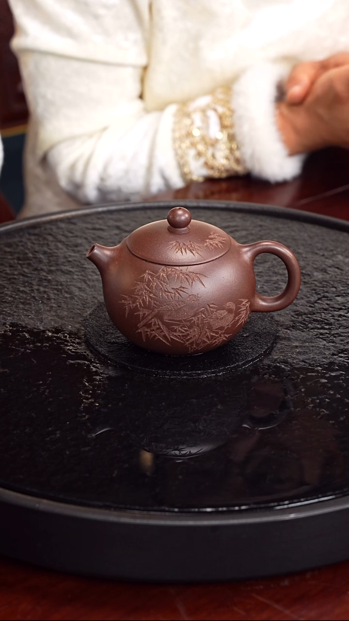 紫砂无张彩萍  西施124  棠韵紫泥  240毫升