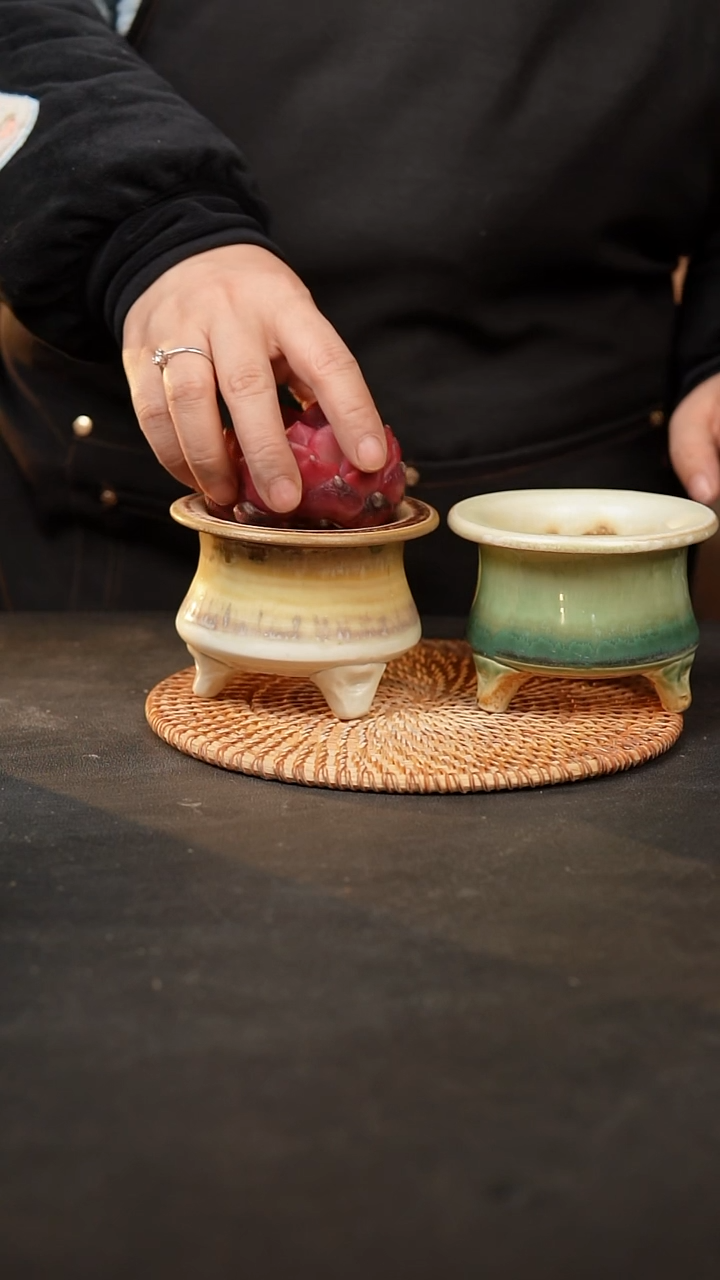 【闪购商品】瓷片143泥泥手工花盆口8高8