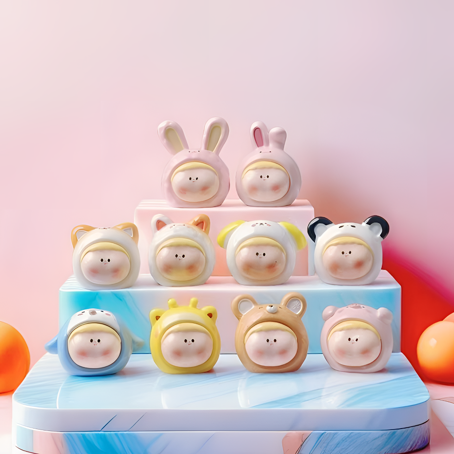 【九宫格+许愿+对碰】动物乐园李四潮玩diy摆件