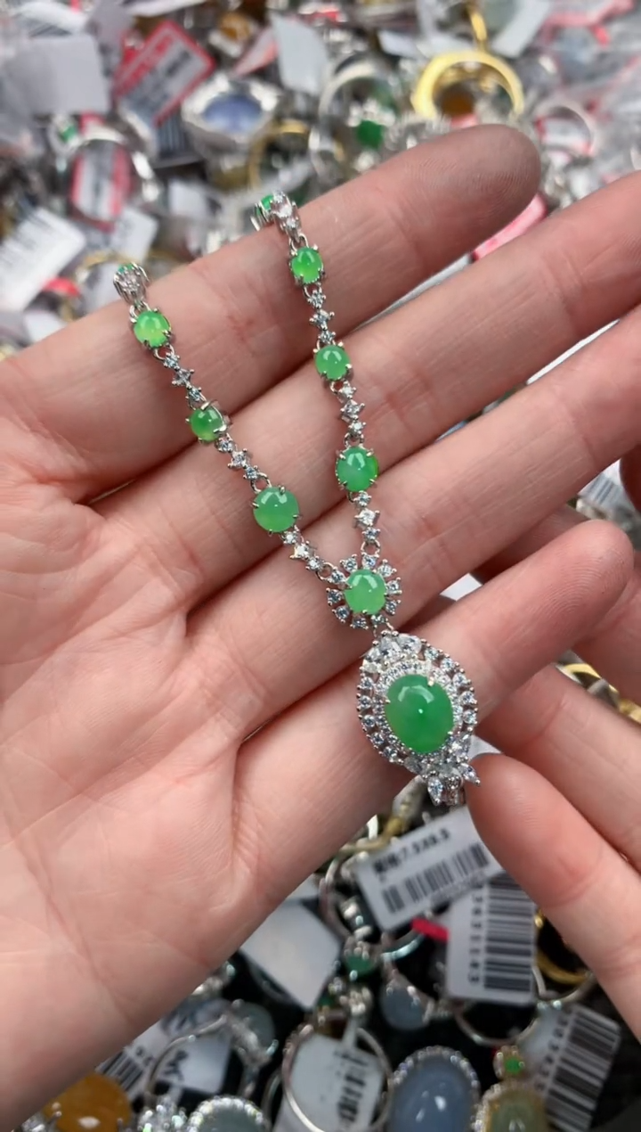 银S925镶嵌戒指翡翠13                  9