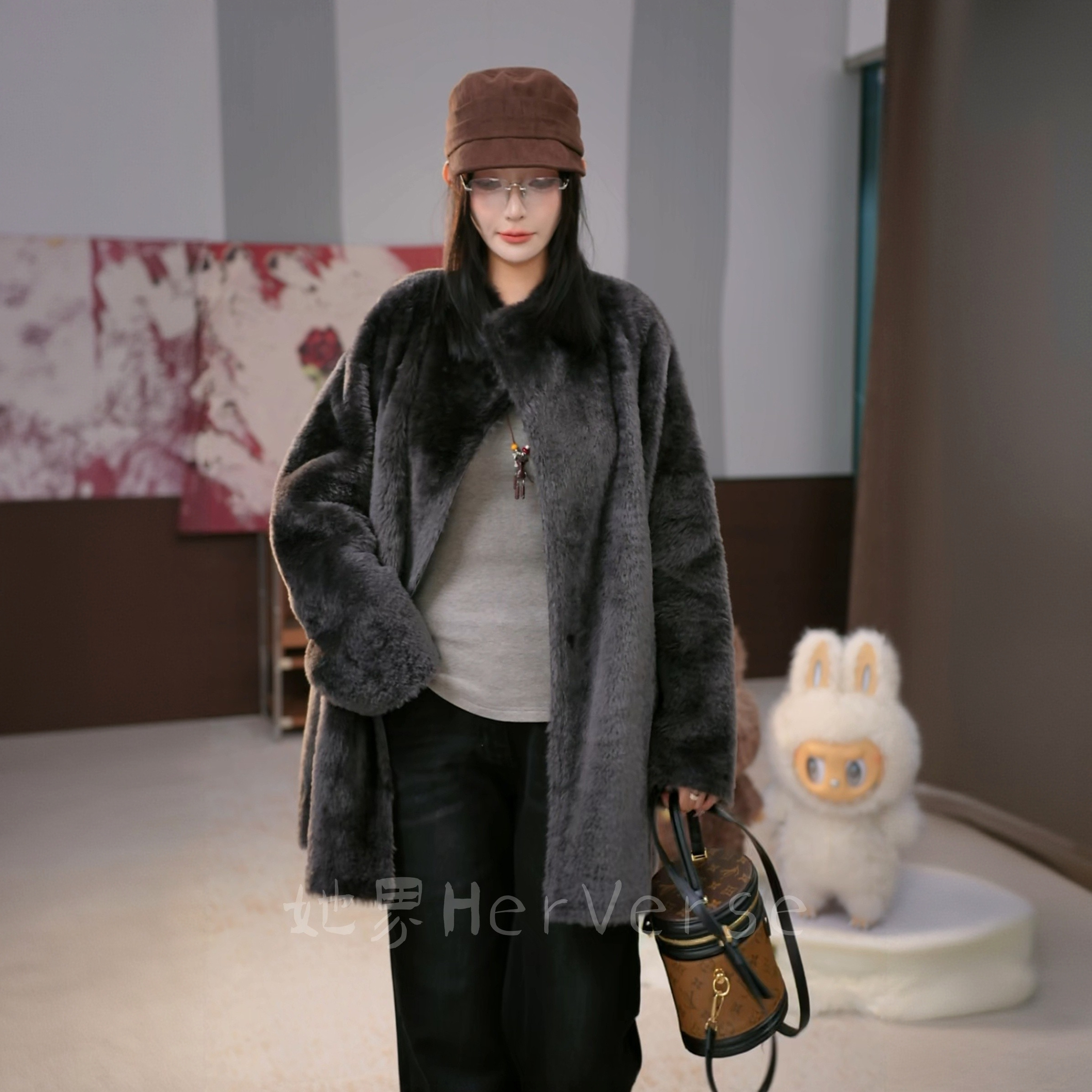 【HerVerse她界】罗马剧院 小拉贡 原生态皮毛一体 真毛真皮 2561