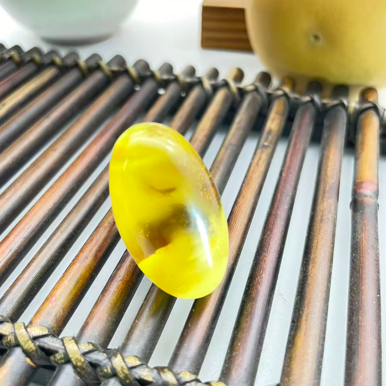 天然意境精美琥珀戒指