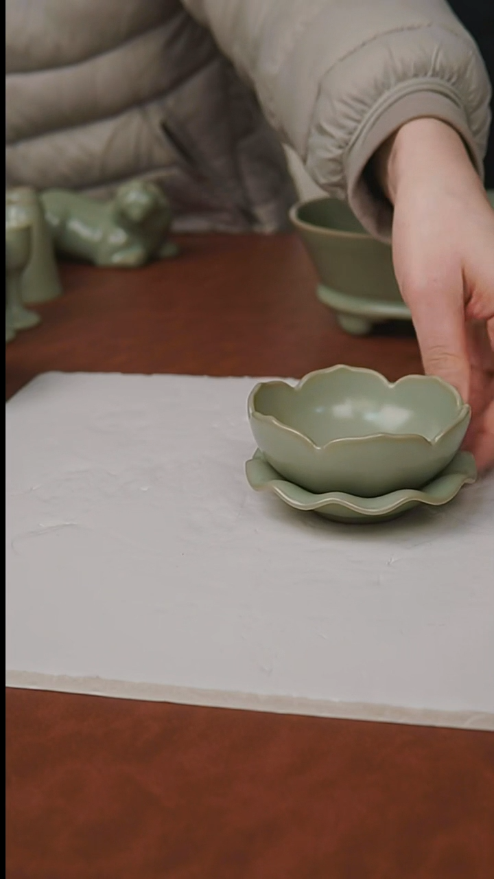 杯子瓷富山严选汝瓷，茶漏