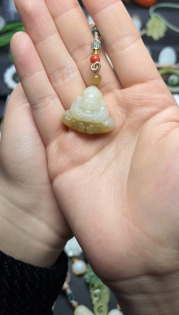 颈饰未镶嵌和田玉财神06