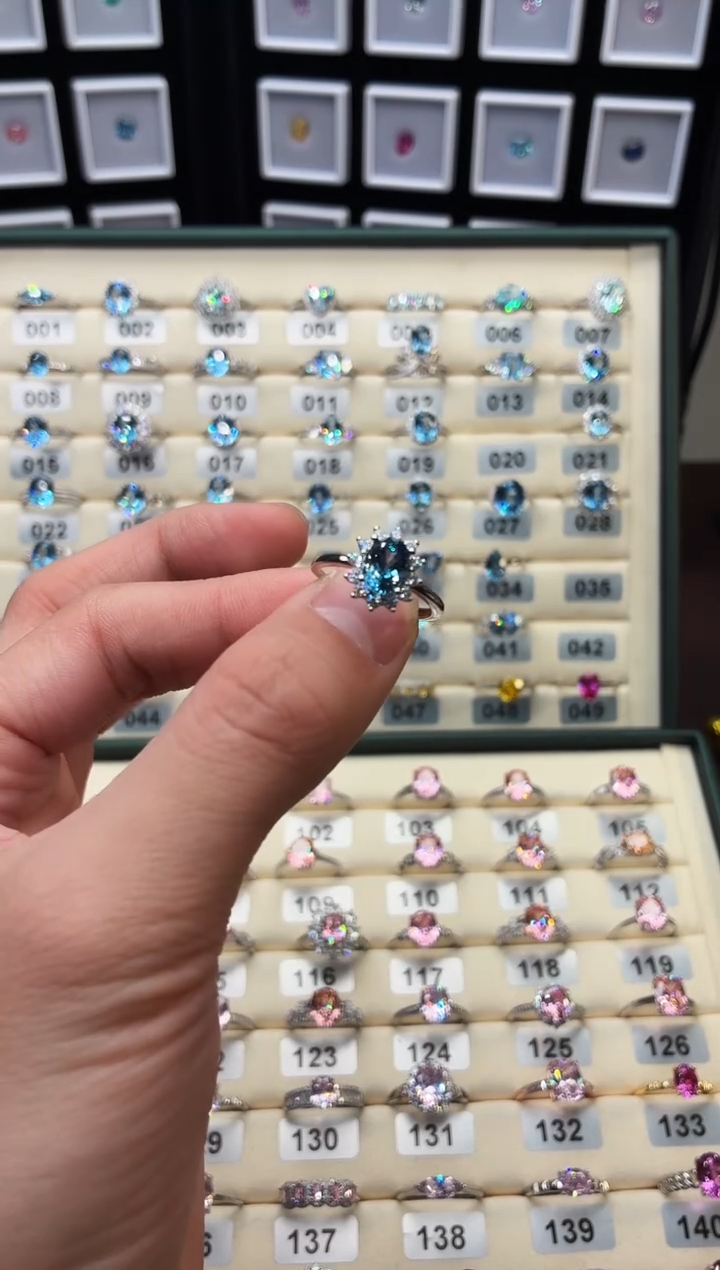 银S925镶嵌戒指海蓝宝石111