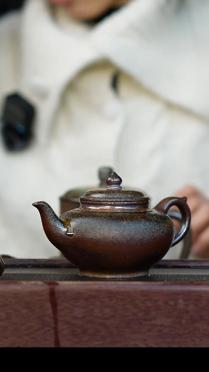 茶壶紫砂柴烧紫砂 天青笑樱240cc