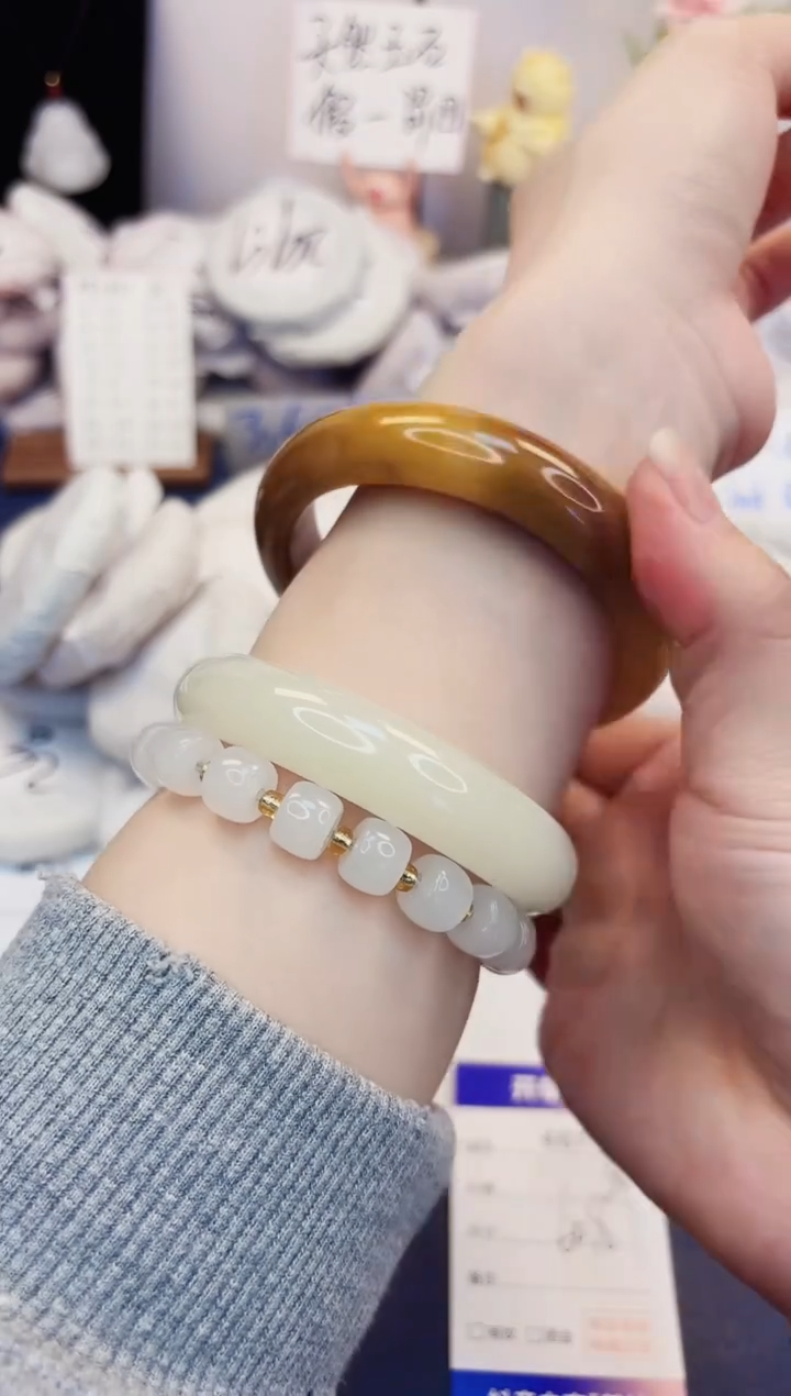 【闪购商品】石英质玉手镯未镶嵌467-财气镯-圈口60