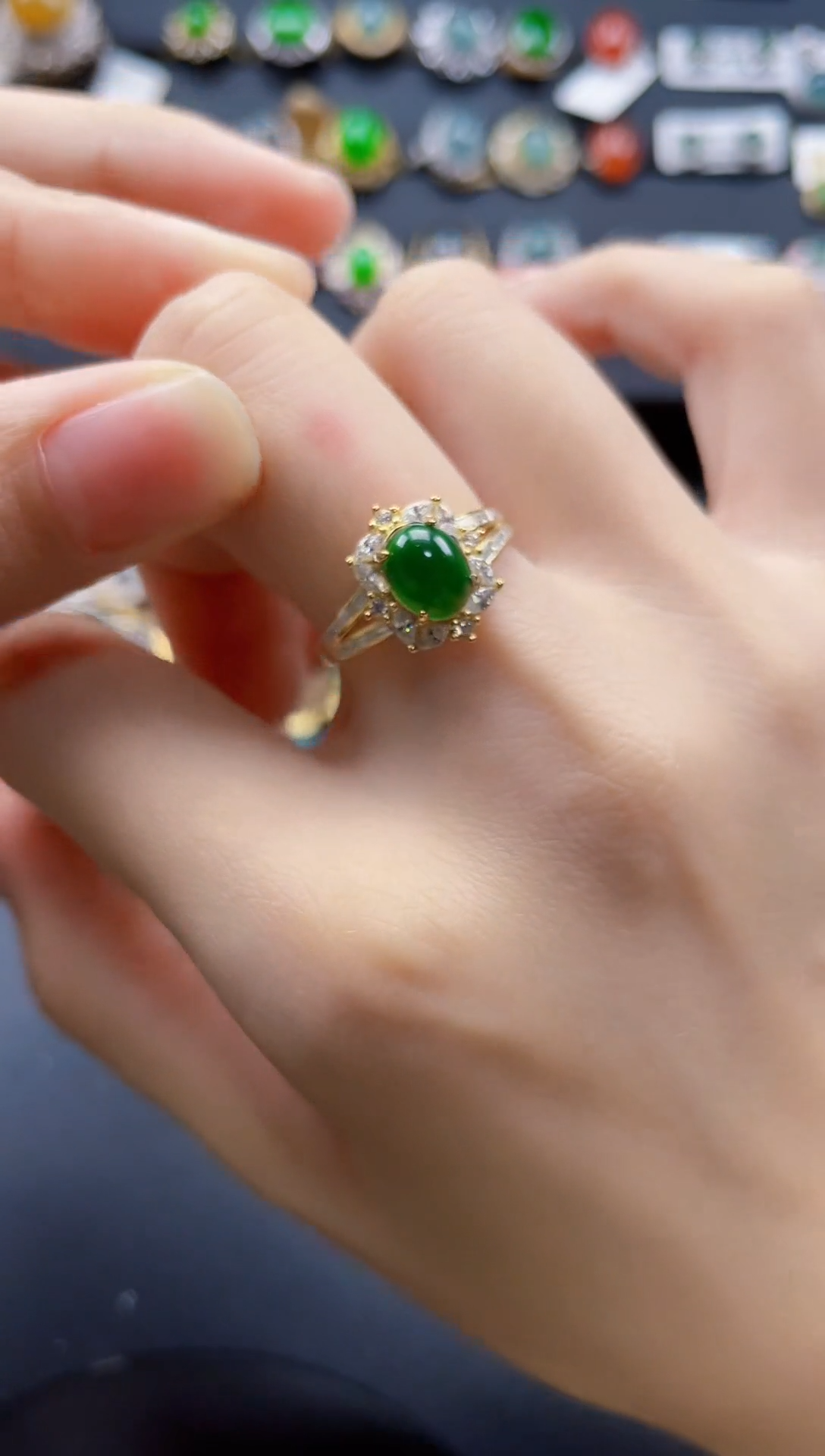 【闪购商品】翡翠戒指银S925镶嵌658765