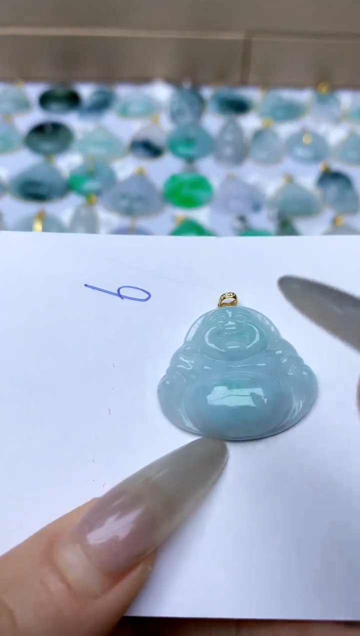 【闪购商品】翡翠颈饰18K金镶嵌天然A货翡翠