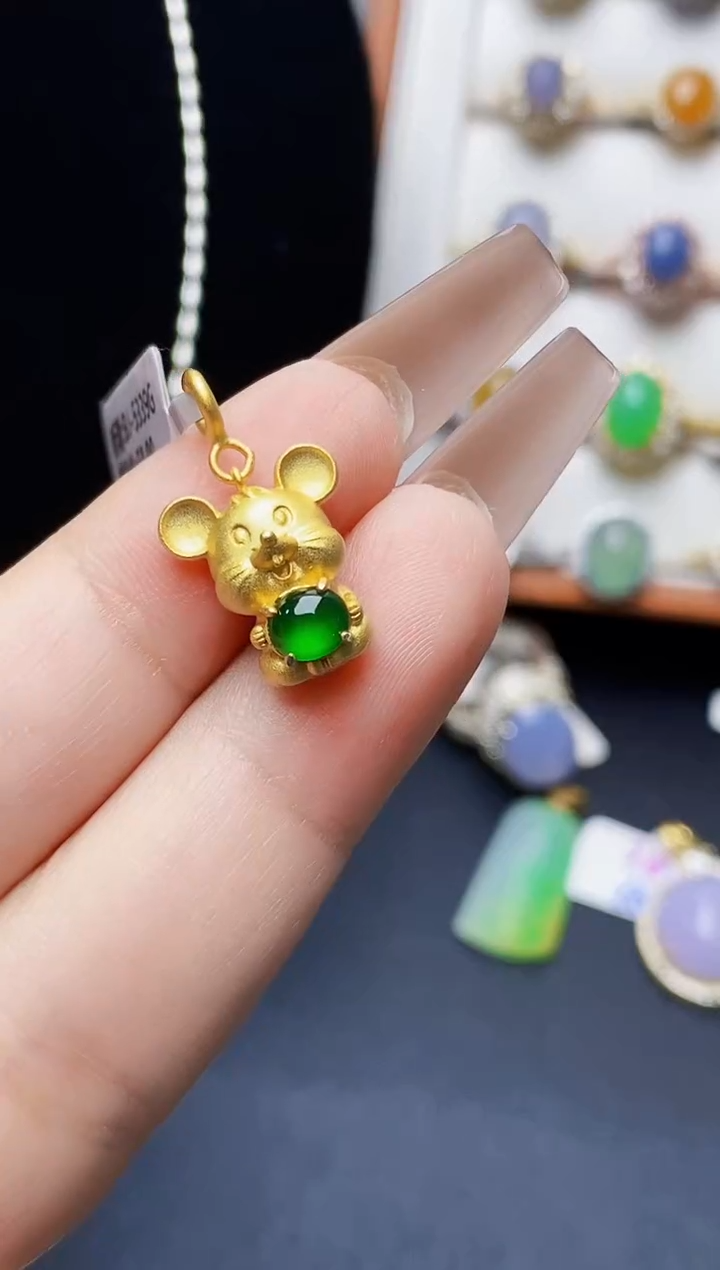 银S925镶嵌戒指翡翠2323