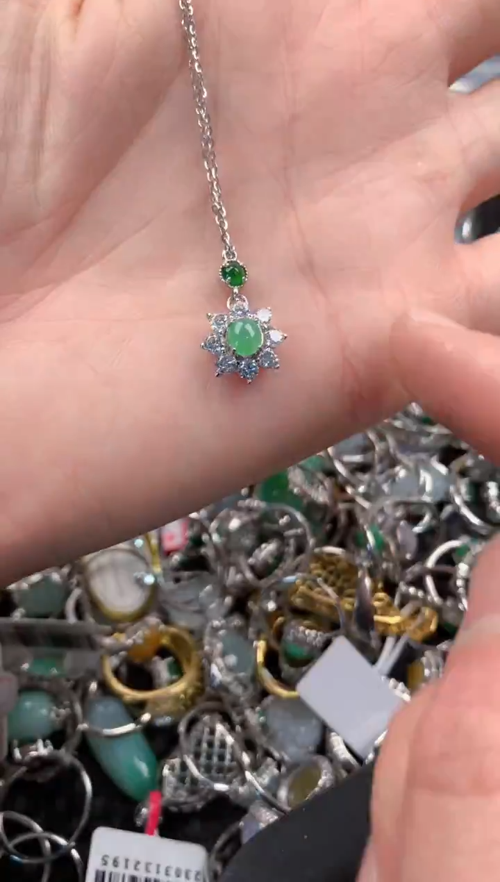 银S925镶嵌戒指翡翠777   2