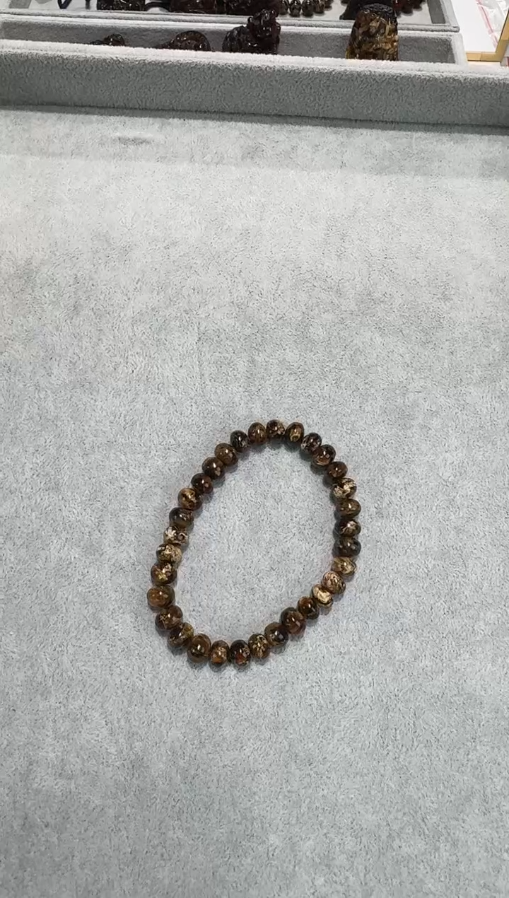 手链琥珀未镶嵌抚顺琥珀    干白花   花珀  8MM 