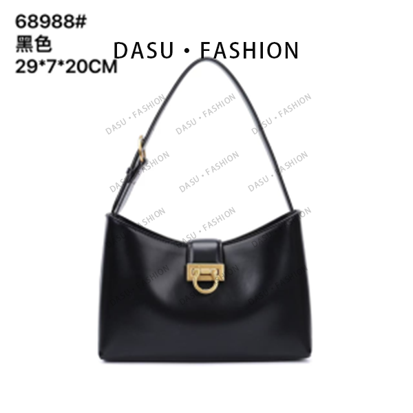 【苏总专属】QYX-68988-黑色女士时尚潮流气质小众腋下包斜挎包