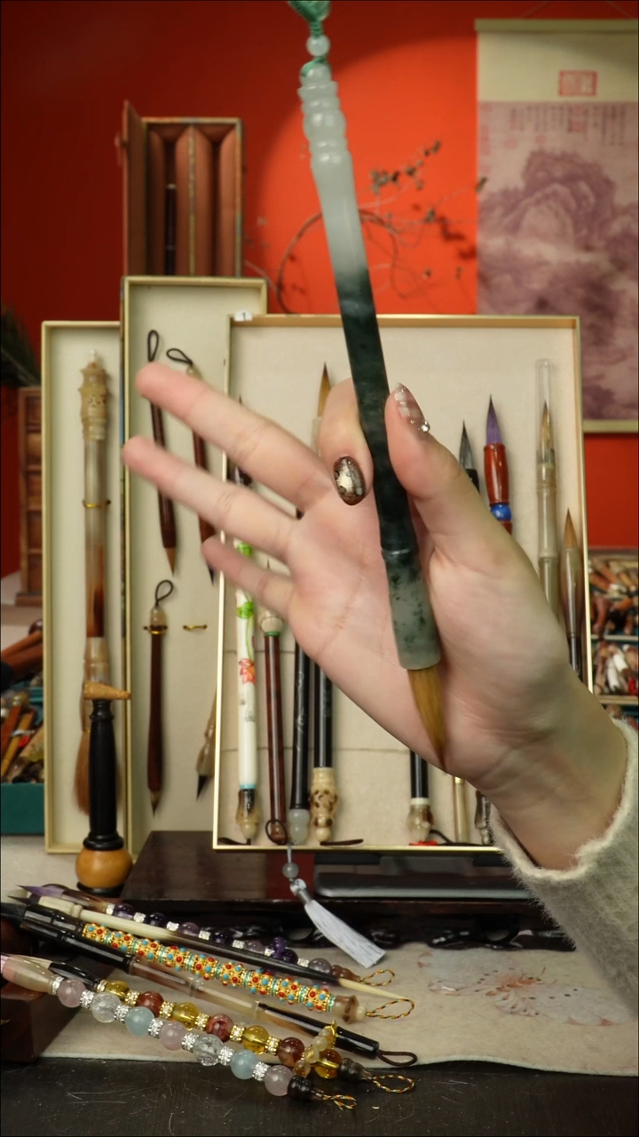 286号闪孤品高货毛笔链接 清水试笔 蘸墨不退