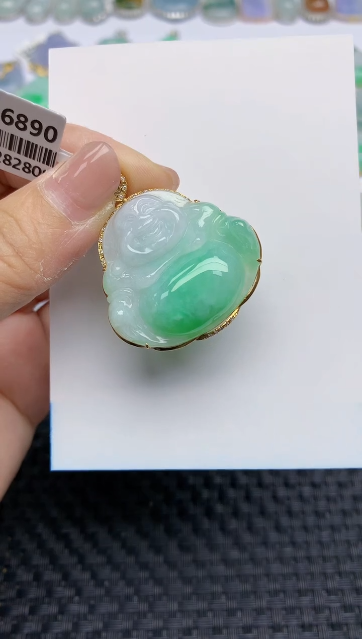 【闪购商品】翡翠颈饰18K金镶嵌天然A货翡翠 151