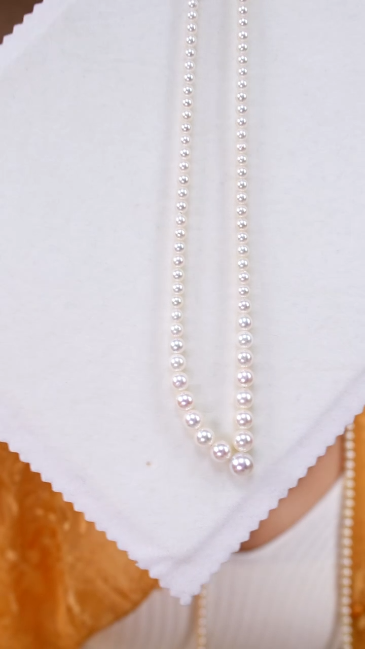 项链银S925镶嵌海水珍珠akoya4-9mm