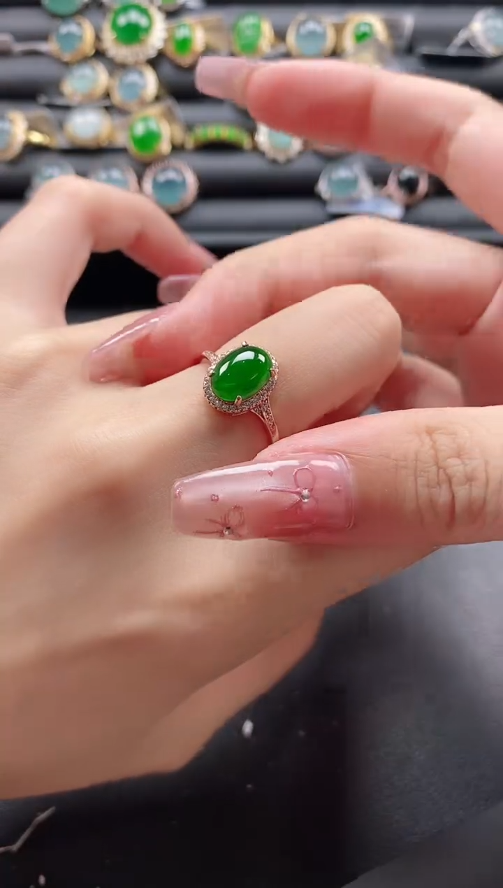 【闪购商品】翡翠戒指银S925镶嵌1111