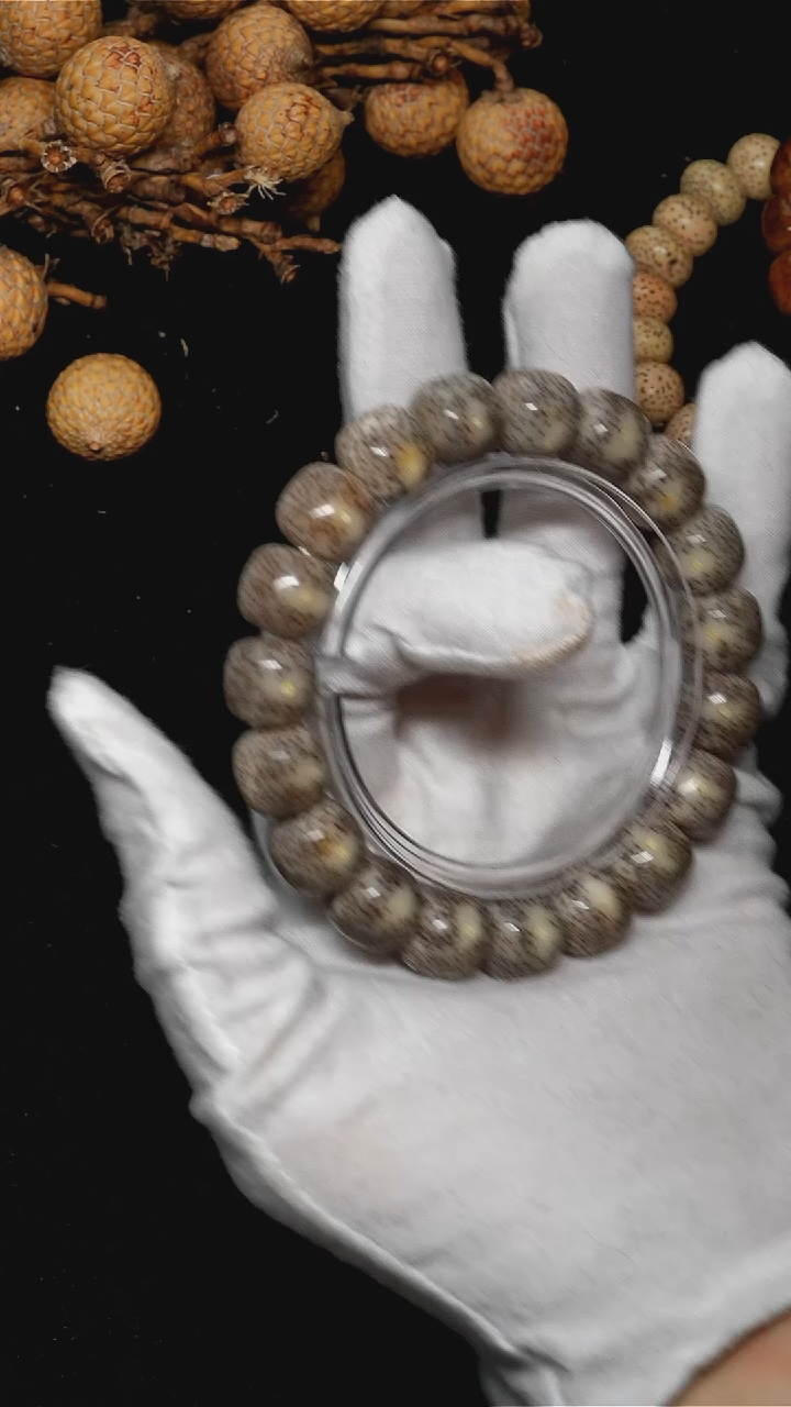 手串星月菩提12.5黑冰月留白-S26