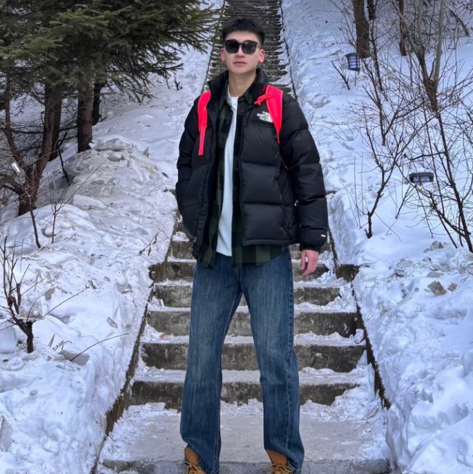 情侣同穿1-96美版700蓬松断色断码外套05时尚连帽