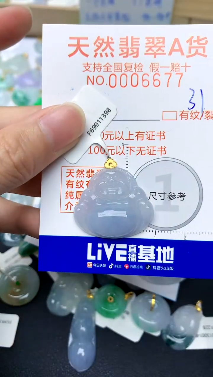 【闪购商品】翡翠颈饰18K金镶嵌31天然A货翡翠