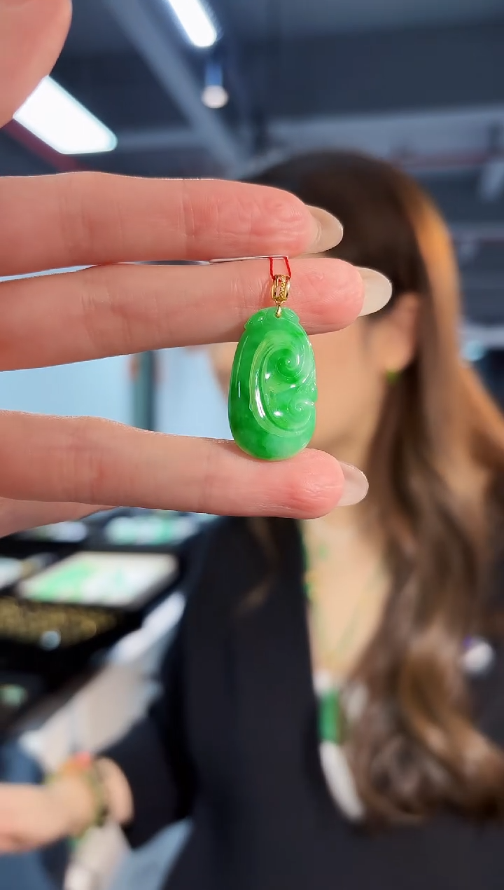 【闪购商品】翡翠颈饰18K金镶嵌缅料A货/支持复检/一件