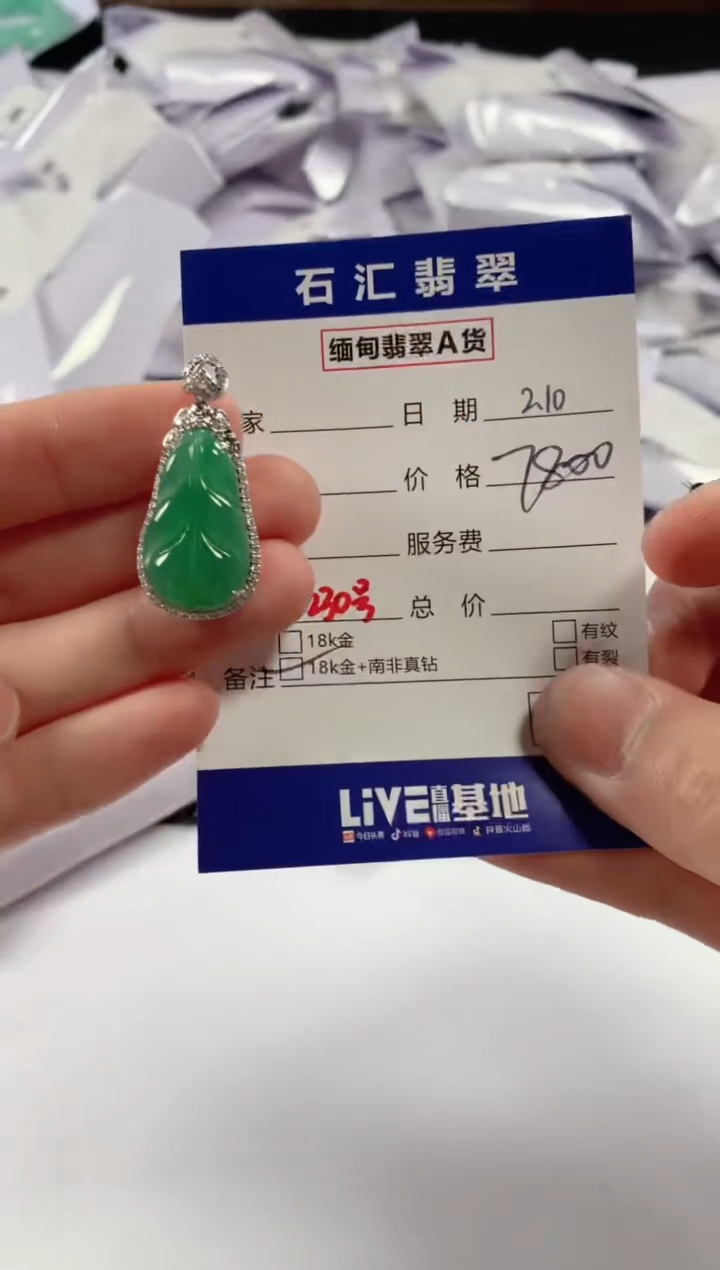 【闪购商品】翡翠颈饰18K金镶嵌11111111