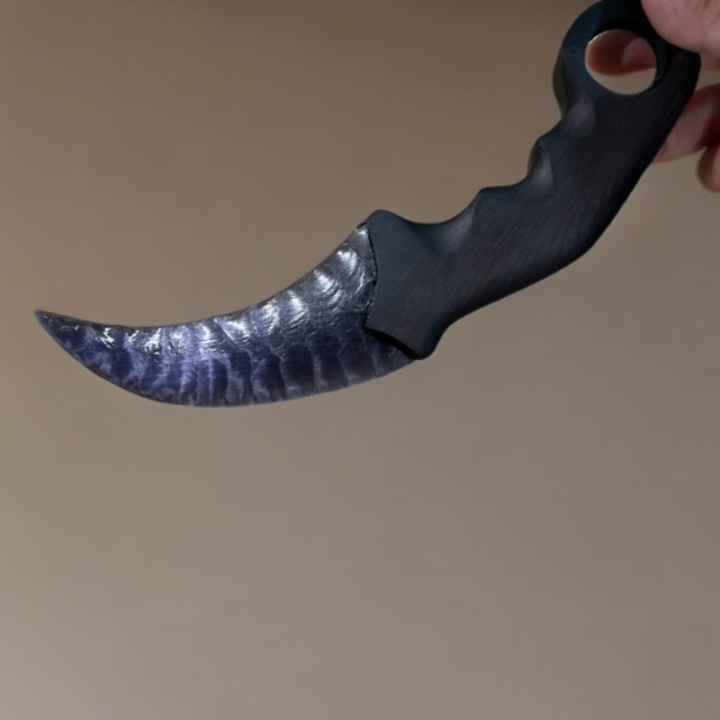 鹰爪刀爪子刀CSGO游戏刀模玩具周边紫色猫眼石打制石器玩具礼品